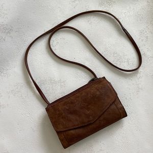 Fossil leather crossbody wallet bag